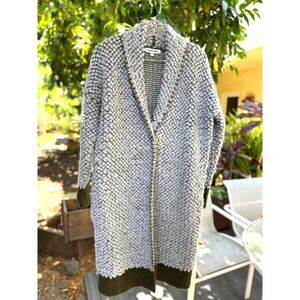 Elizabeth and James Oversized Green Grey Chunky Wool Mohair Long Sweater SZ XS/S